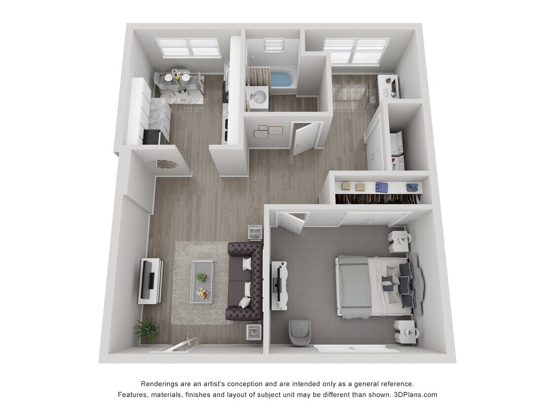 Floor Plan - A10 1x1 H Semi Upgrade-Call for Availability