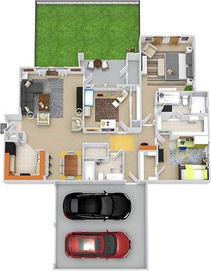 Floor Plan - Currituck with Two Car Garage and Fenced Yard
