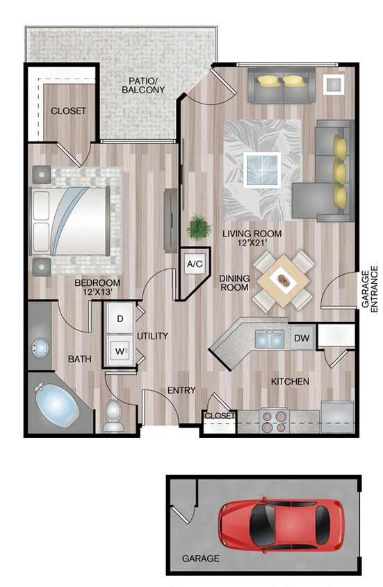 Floor Plan - The Augusta with Garage