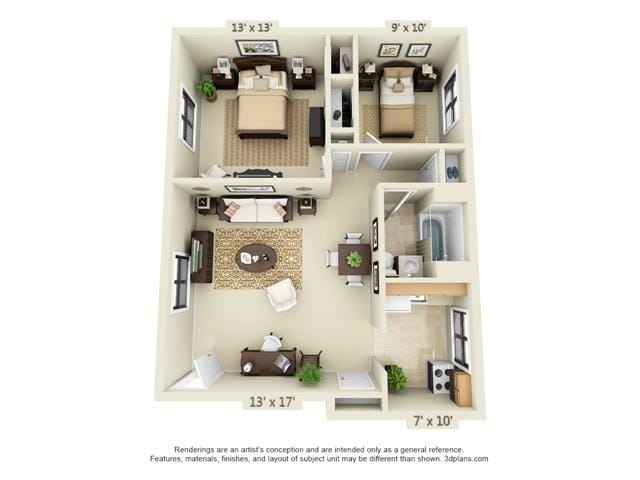 Floor Plan - 2 BR