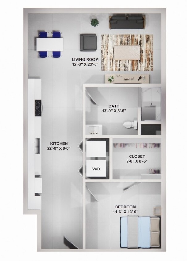1x1 ADA - 1 bedroom 1 bath ADA