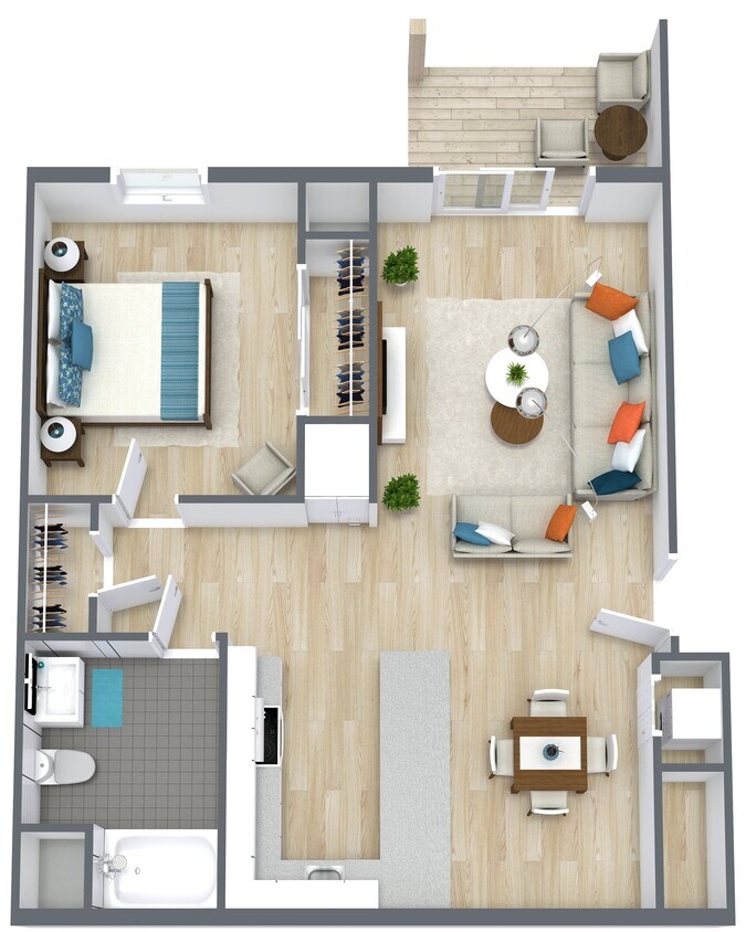 Floor Plan - 1 Bedroom - 1 Bath