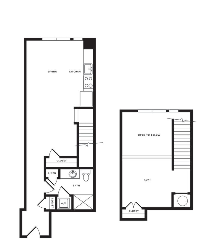 Floor Plan - 1 Bed/1 Bath Loft-A04L Modern