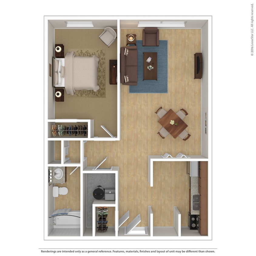 Floor Plan - A1R 1 Bedroom Renovated