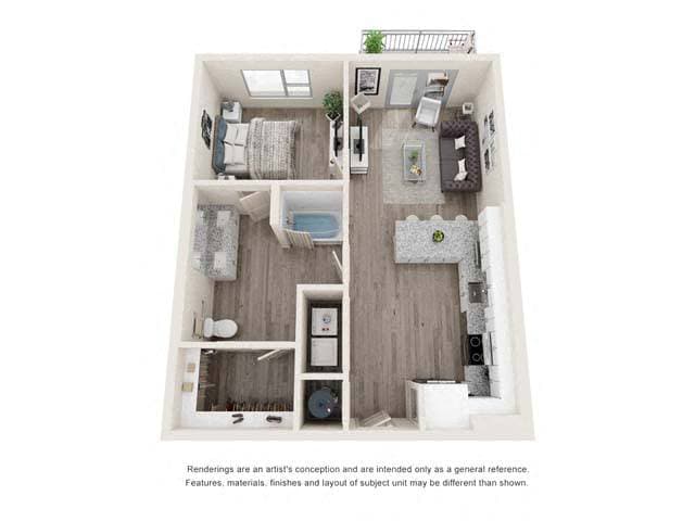 Floor Plan - One-Bedroom (A5A)