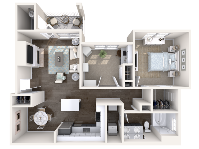 One Bedroom One Bath (954 SF) - One Bedroom One Bath (954 SF)