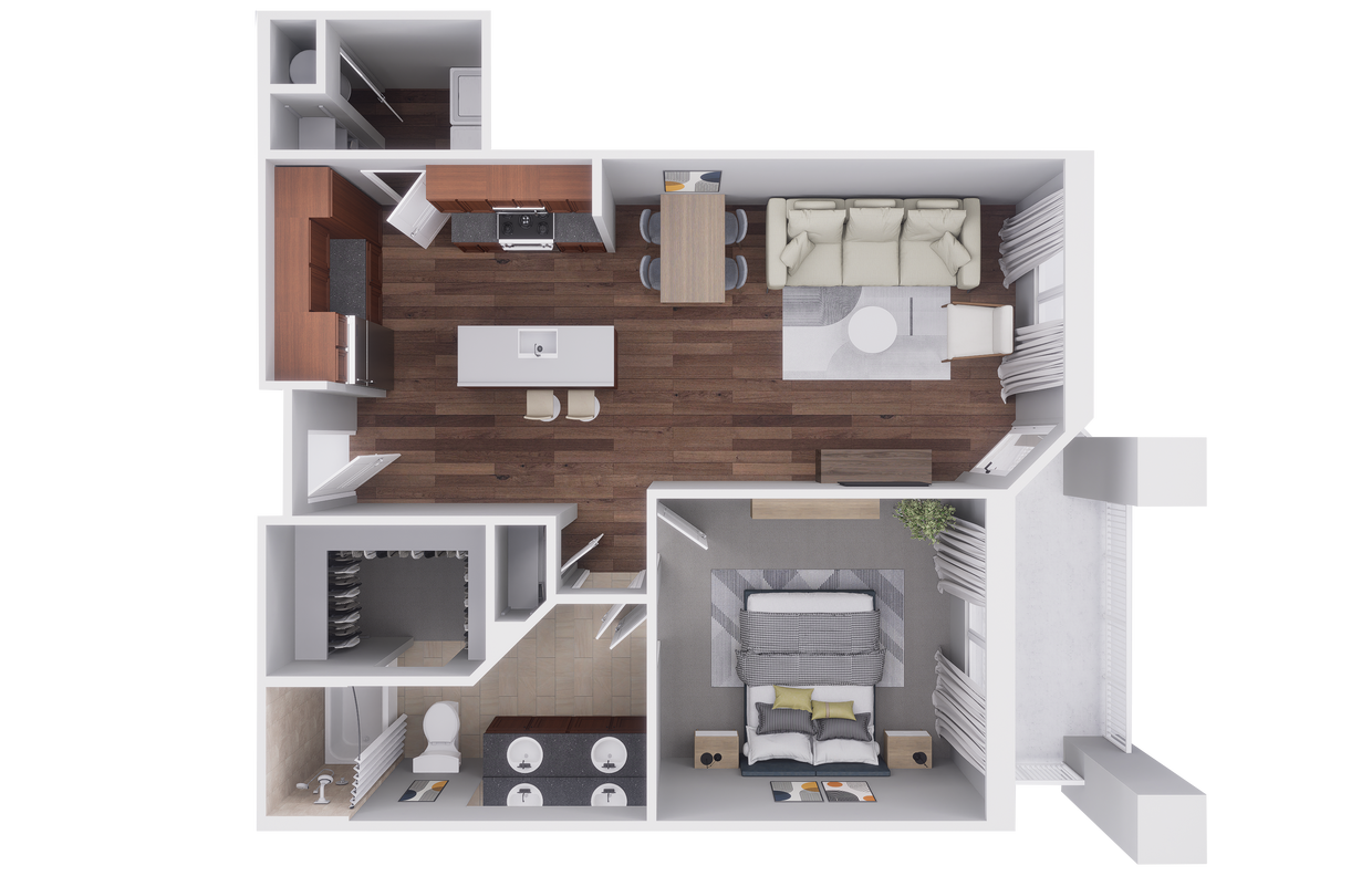 Floor Plan - 1x1 832 sqft Avanti Reno