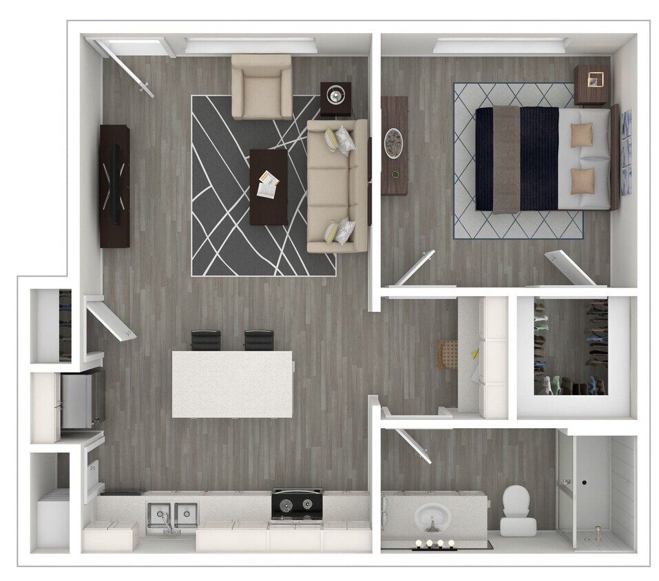 Floor Plan - 1/1 R - 700 sq/ft