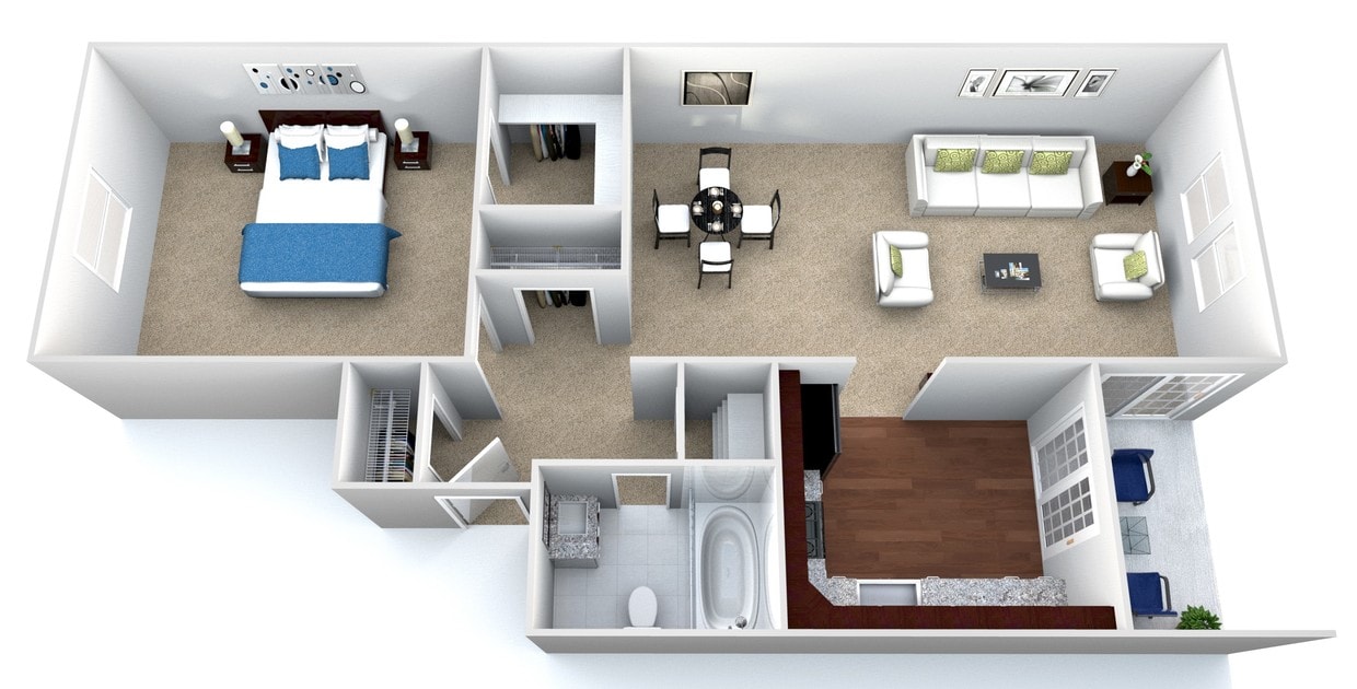 Floor Plan - 1 Bedroom 1 Bath