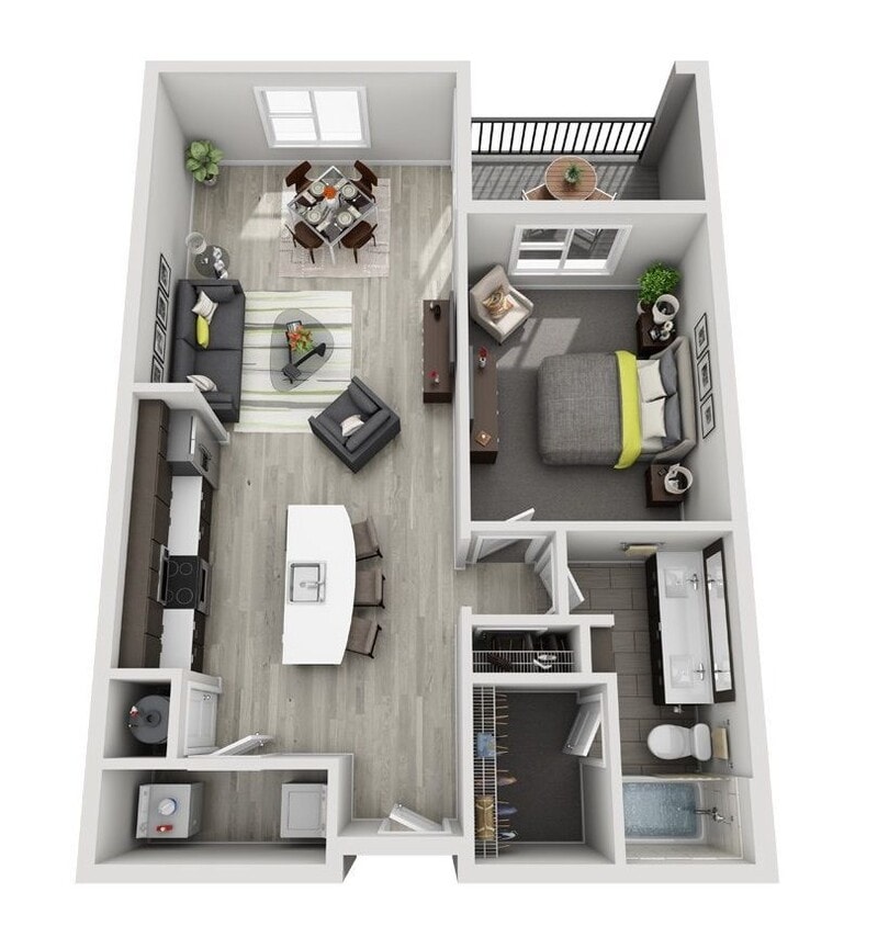 B10 (1BR) floor plan Brookside 51 - B10 (1BR)