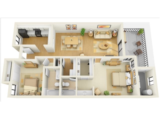 Floor Plan - 2x2B