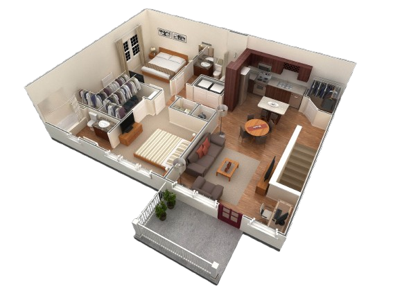 Floor Plan - 2 BR Designer Overlook