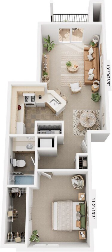 Floor Plan - One Bedroom
