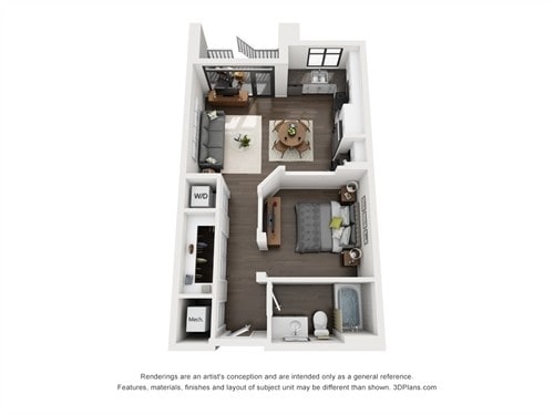 Ellison On Broad - Silk (A6) - 1 Beds - 1 Baths - 635 Sq. ft. - Silk (A6)