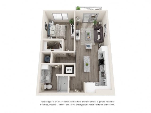 Floor Plan - One-Bedroom (A1)
