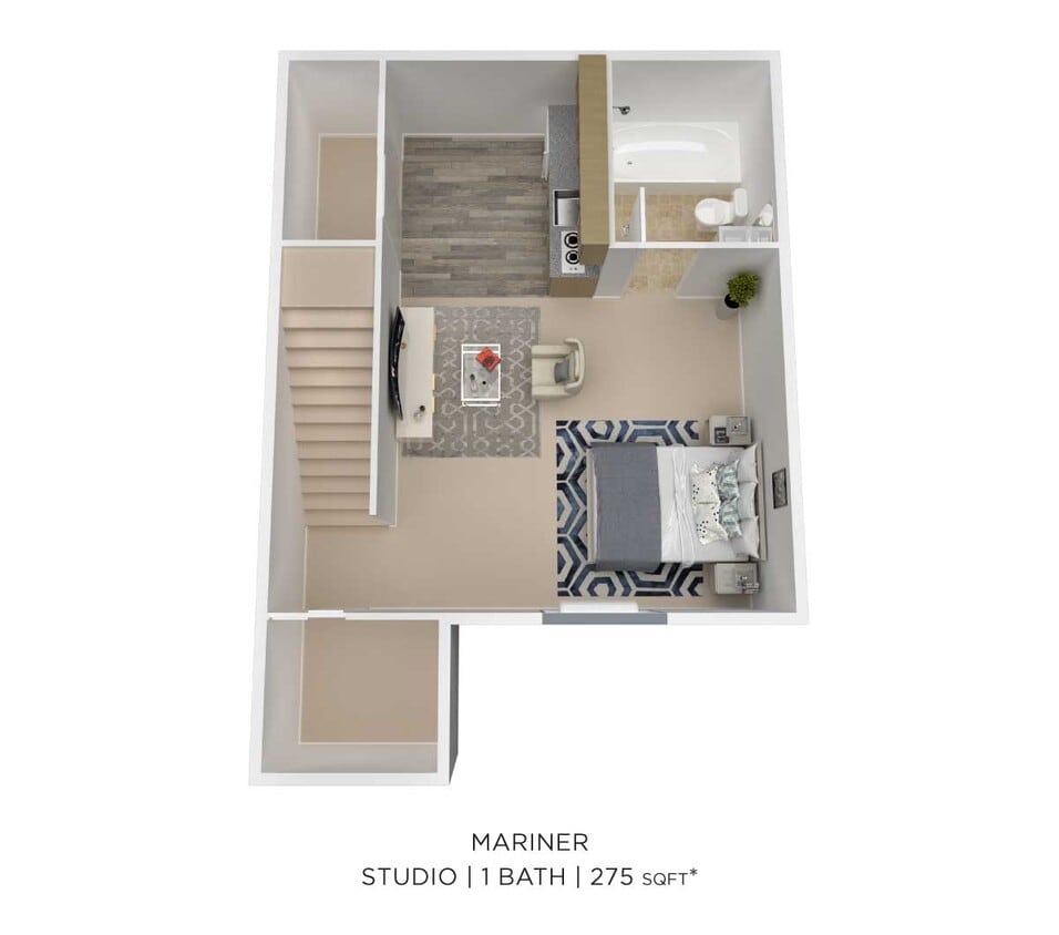 Floor Plan - Studio - 275 sqft