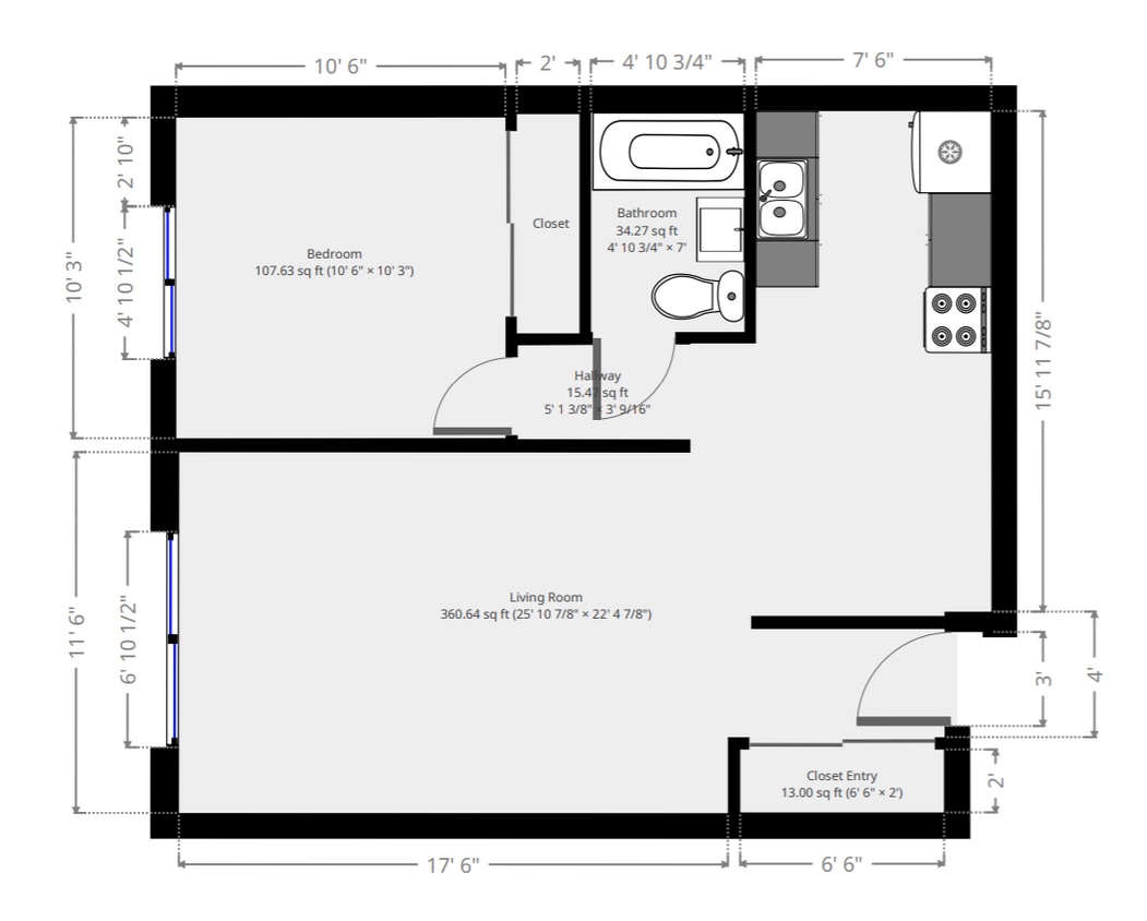 Floor Plan - One Bedroom