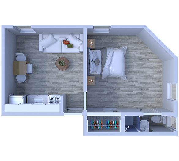 Floor Plan - 1 Bedroom Floor Plan A3