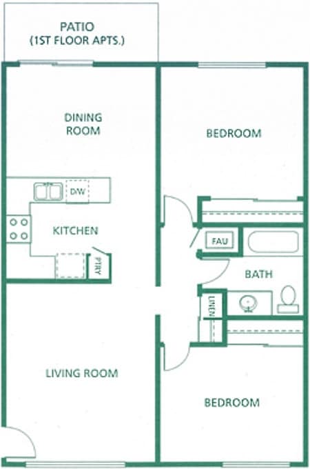 2BR/1BA - Plan 3