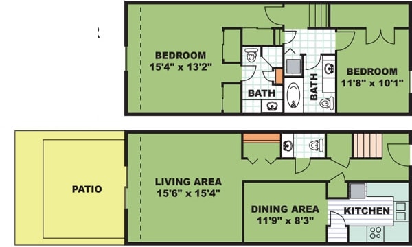 Two Bedroom Townhome (t1) - Two Bed Townhome (T1)