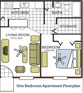 1BR/1BA - 1 Bedroom 1 Bath
