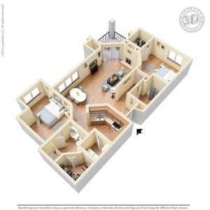 2BR/2BA - 2 Bed 2 Bath 1342 SqFt (1243 Net)