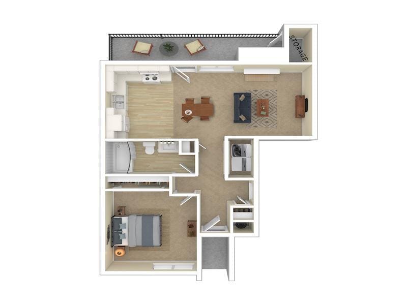 Floor Plan - 1 Bedroom 1 Bathroom