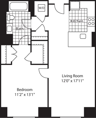Floor Plan - 1 Bed (North)- 712