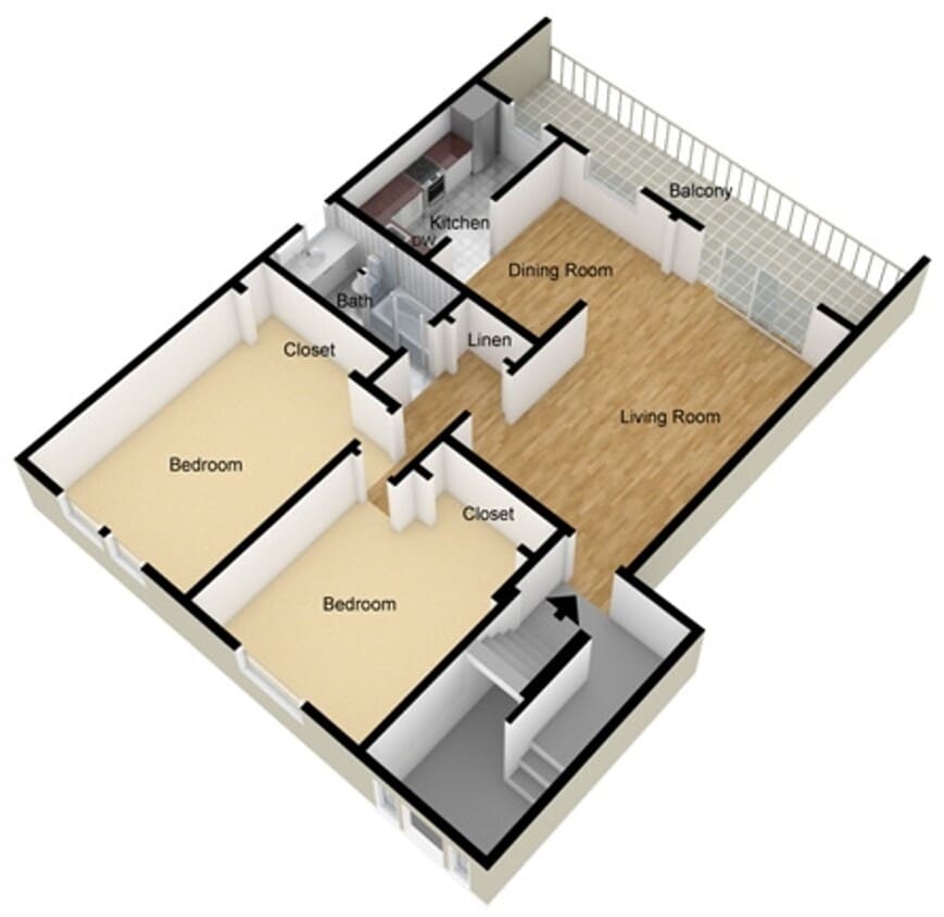 Floor Plan - Two-bedroom Partial Upgrade