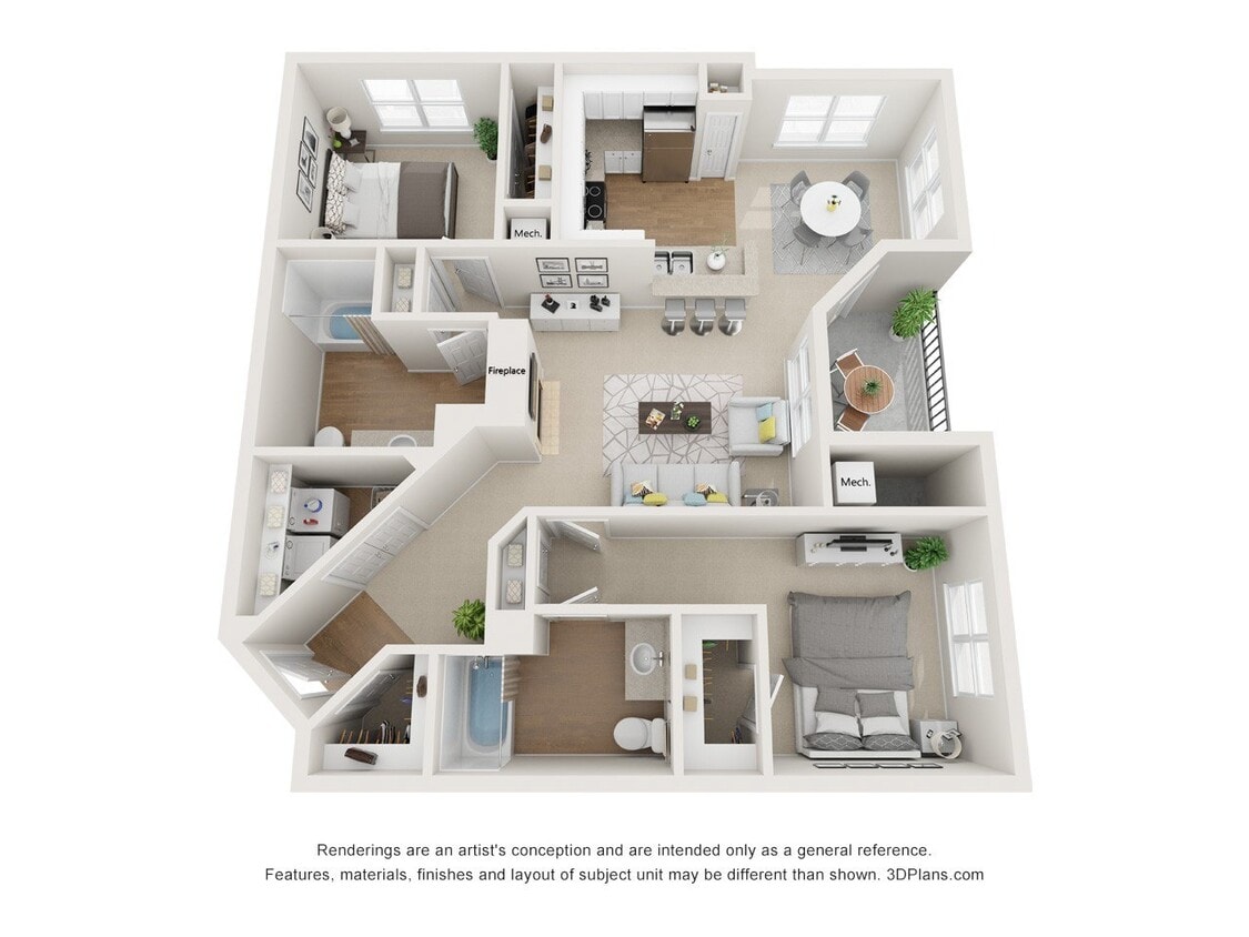 Floor Plan - Huntington 2B2B