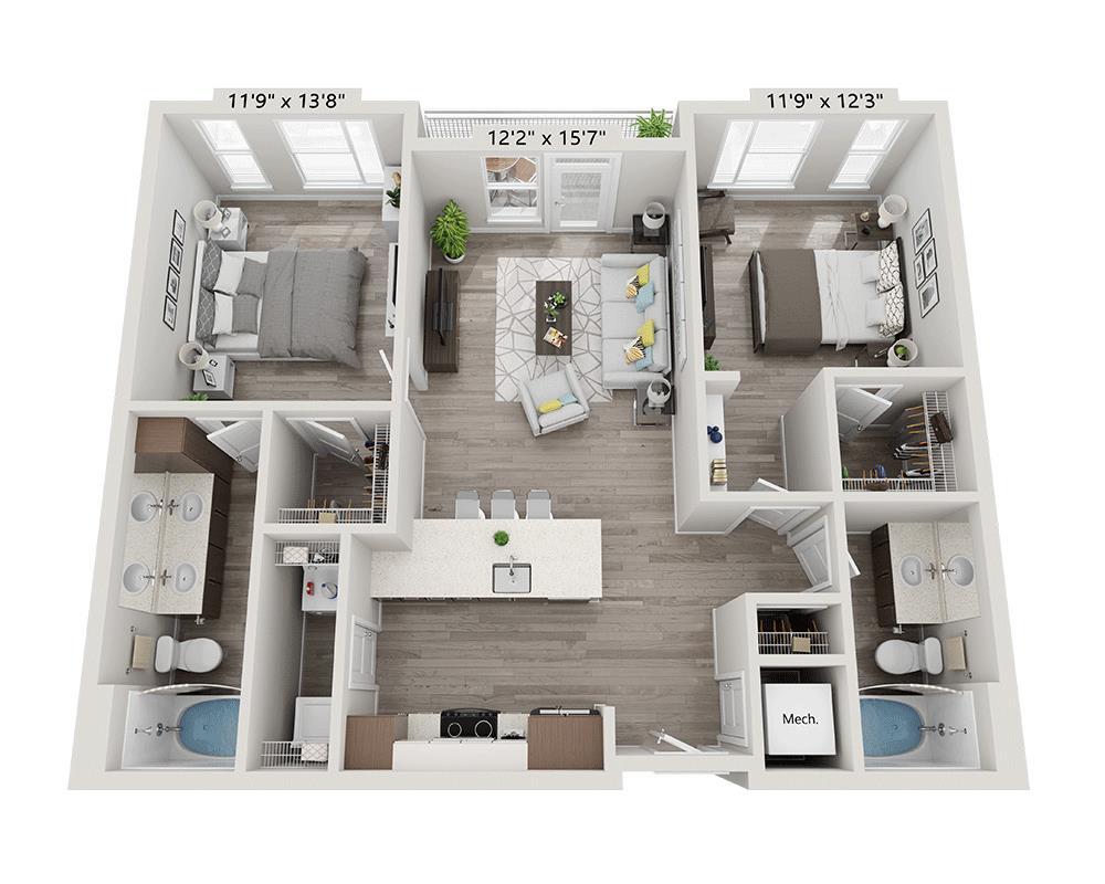Floor Plan - Two Bedroom B2B