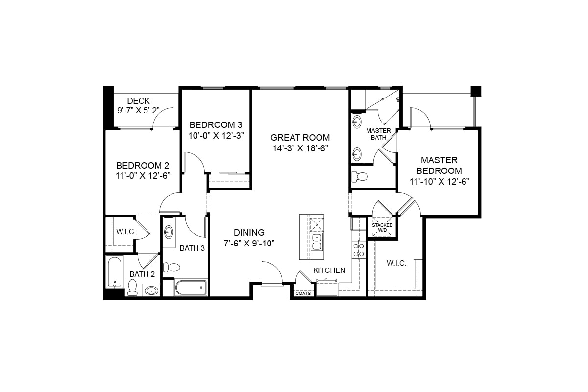 Floor Plan - 3 Bedroom 3A