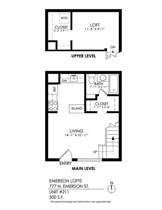 Floor Plan - 1 Bedroom, 1 Bath