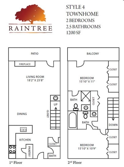 2BR/2.5BA - Style 3 & 4