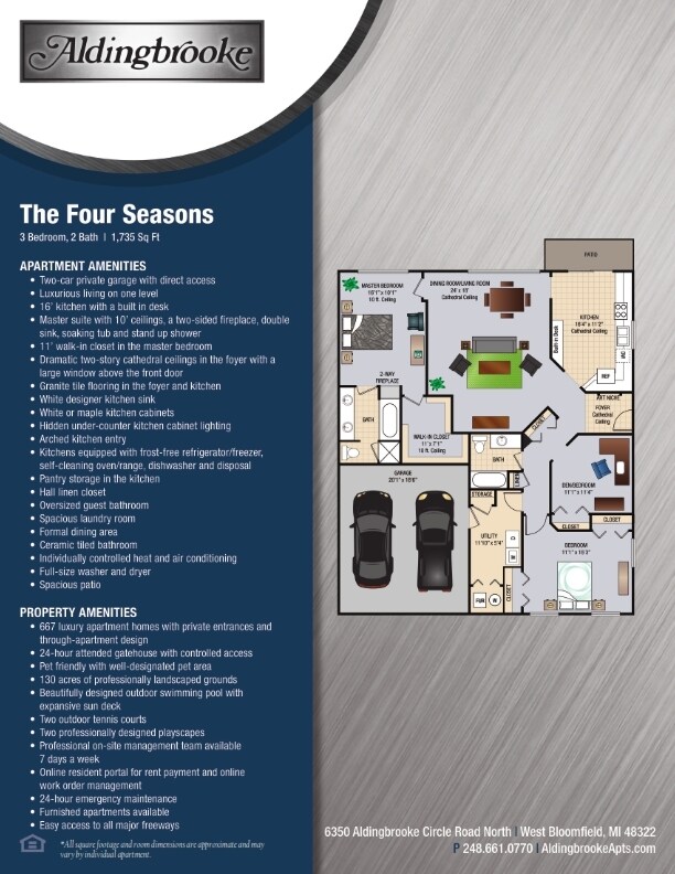 Floor Plan - Four Seasons - includes a 2 car attached garage