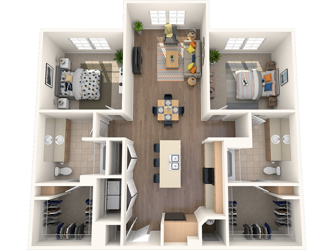 Floor Plan - 2 Bed, 2 Bath