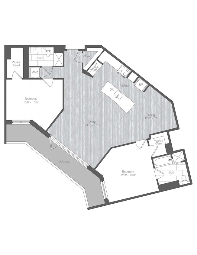 Floor Plan - 2 Bed 2 Bath - B12