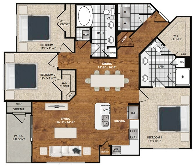 PRIMROSE.jpg - C1 - Primrose - 3 Bedroom 2 Bathroom