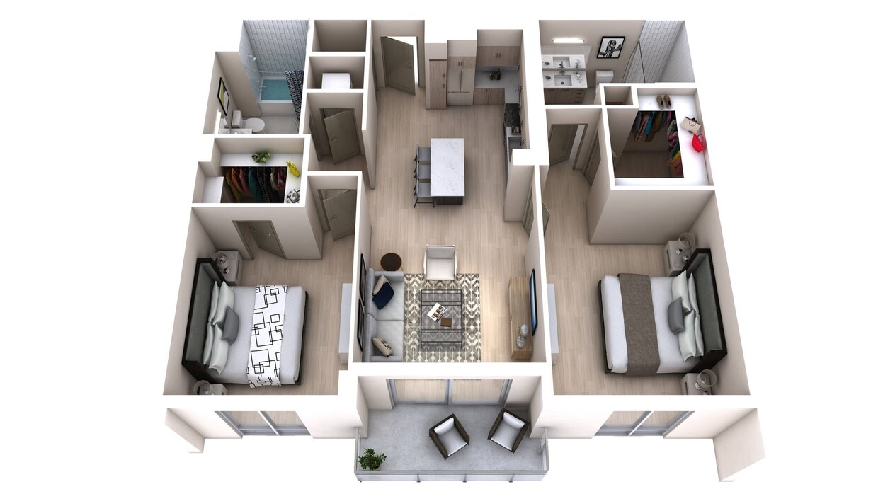 Two Bedroom Two Bath (1,064) - Two Bedroom Two Bath (1,064)