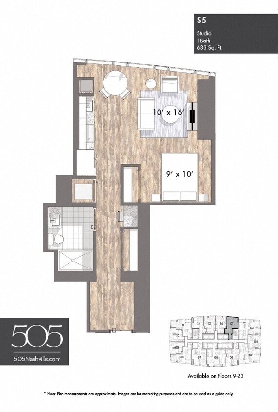 Floor Plan - 505 Studio Upper Stack 01