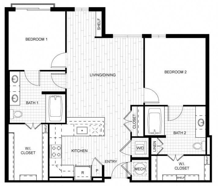 Floor Plan - 2 Bed/2 Bath-F_C07