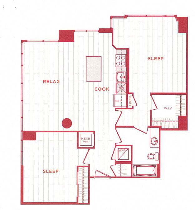 Floor Plan - 2 Bed/1 Bath s-b08