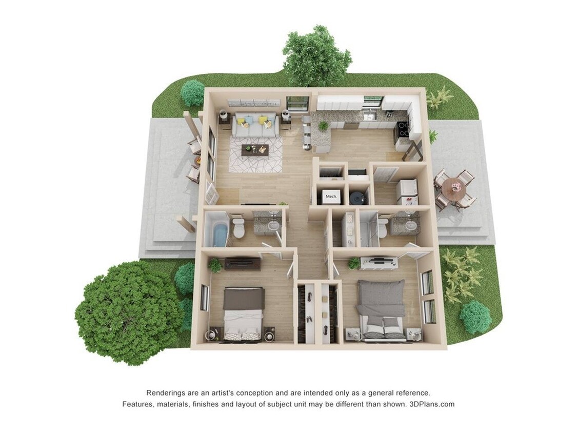 2 Bedroom | 2 Bath | 1000 SF - Maple