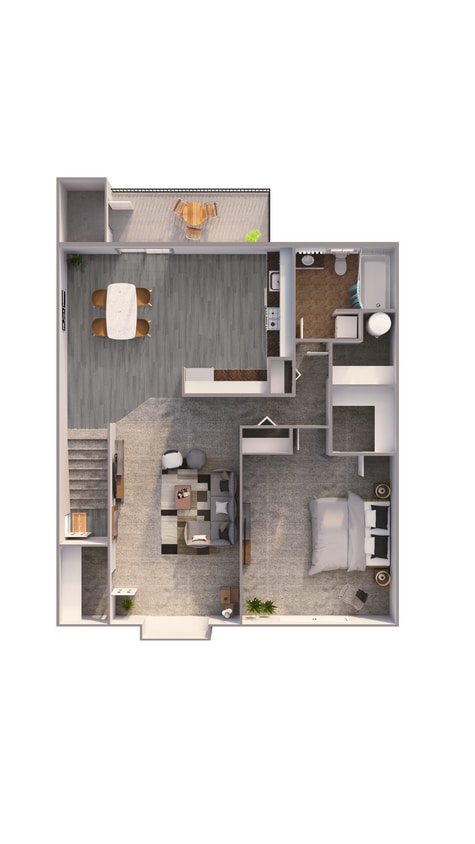 Floor Plan - One Bedroom One Bath Augusta