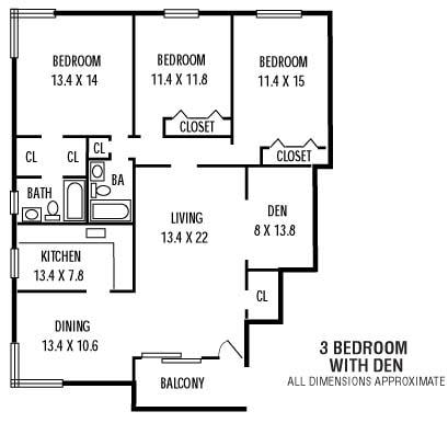 Floor Plan - 3Bedroom  Den  2Bathroom