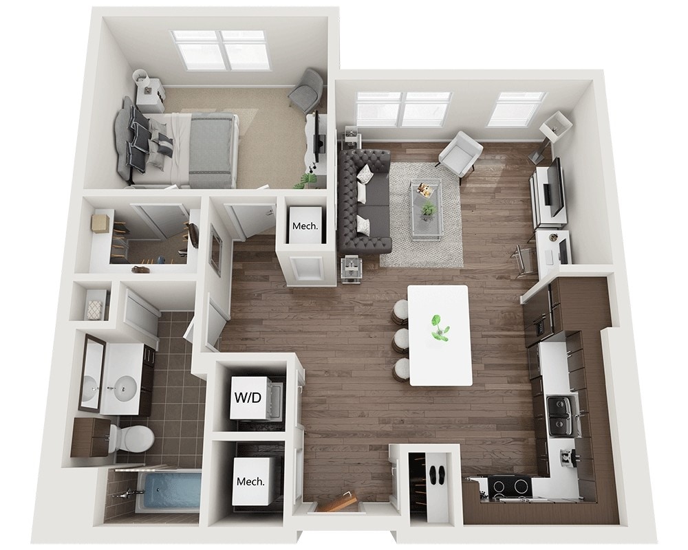 Floor Plan - One Bedroom A1E