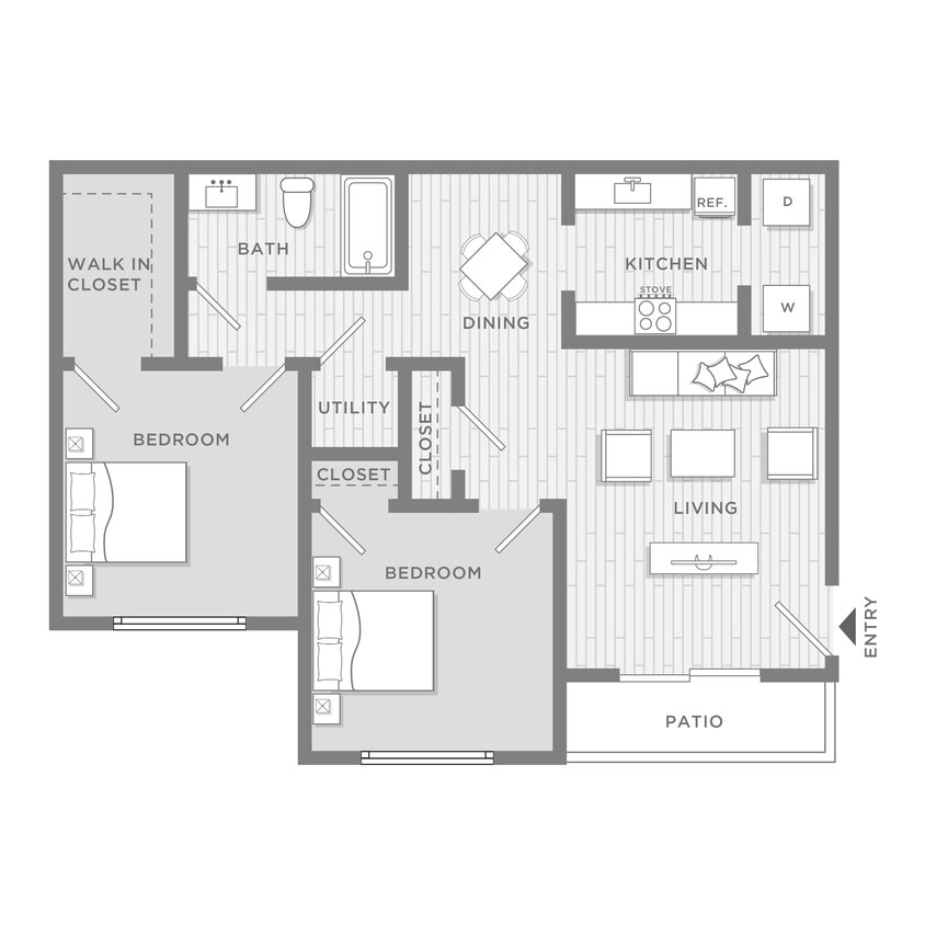 2 bed 1 bath - MEDIUM 2BR/1BA