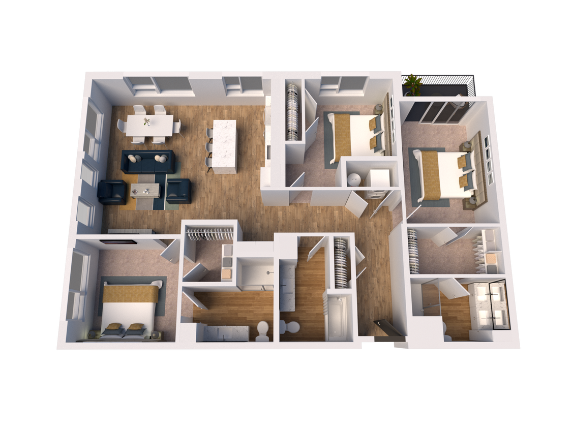 D3 floor plan The James - D3