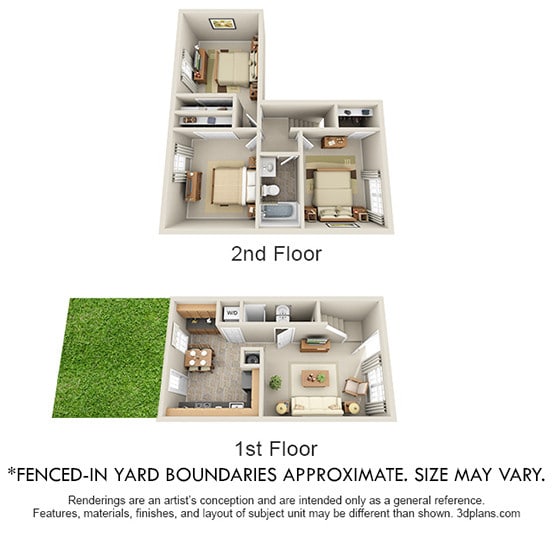 Floor Plan - Redwood with Fenced-In Yard