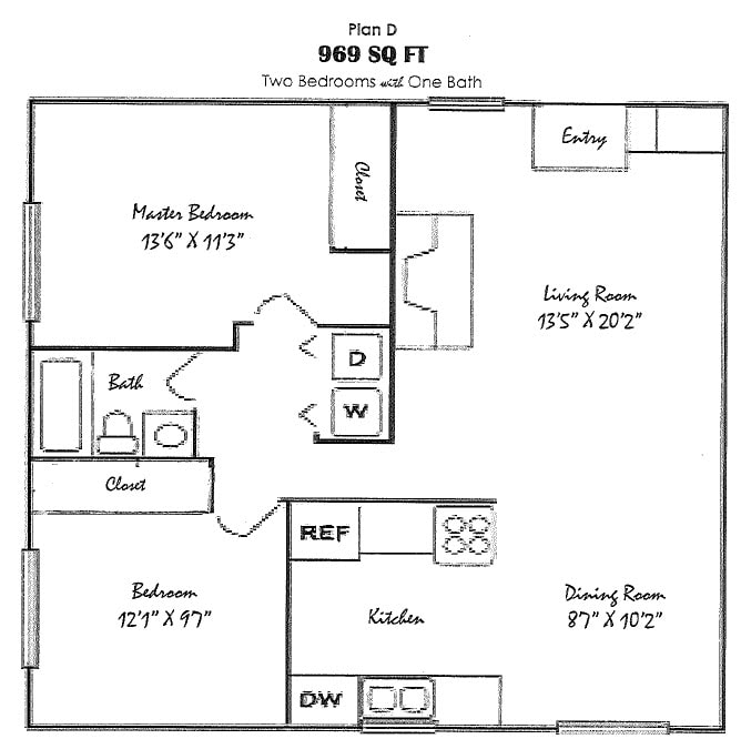 2BR/1BA - Delta 2x1A